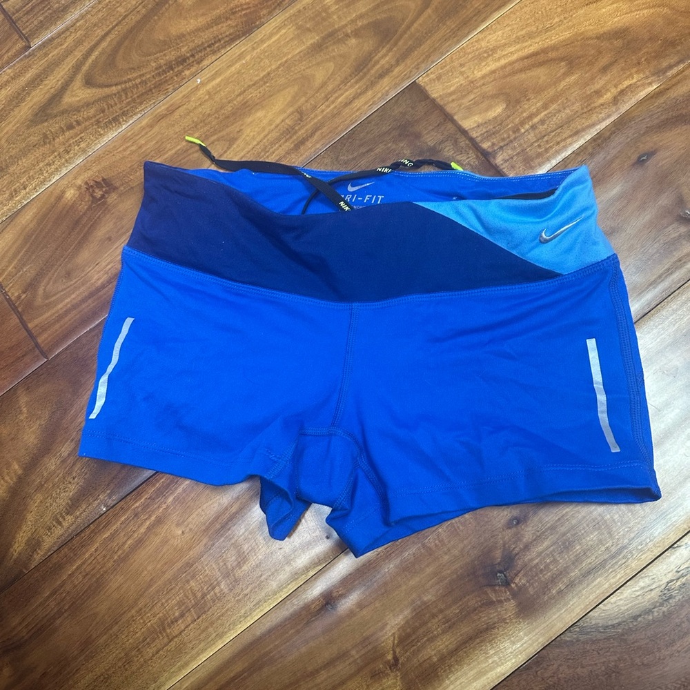 Nike Women's Blue and Navy Dri-FIT Bike Shorts